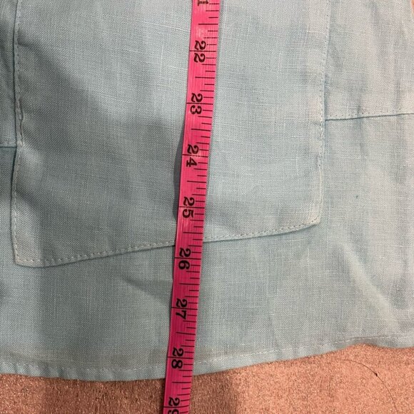 [XS]Click By Color Me Cotton Light Blue Cowl Neck Tunic Linen Top Blouse NWOT - Picture 7 of 9